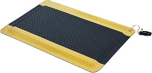 Miniatura 10 de Tapete conductor antifatiga ESD de 3 x 12 pies, placa de diamante duradera y resistente, alfombrilla ergonómica de esponja suave, antideslizante,
