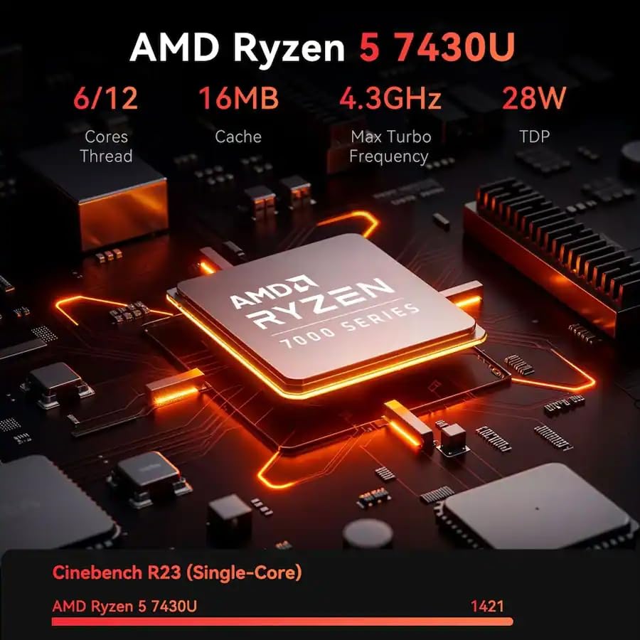 Image of HP 17 inch laptops, AMD Ryzen 5 7430U(Beats i7-1255U), 20GB RAM 512GB SSD, Windows 11 Pro, 17.3 inch FHD IPS 300Nits Display, Copilot AI, HDMI, Wi-Fi 6 & BT 5.4, Office 365 for the Web, Accessory kit
