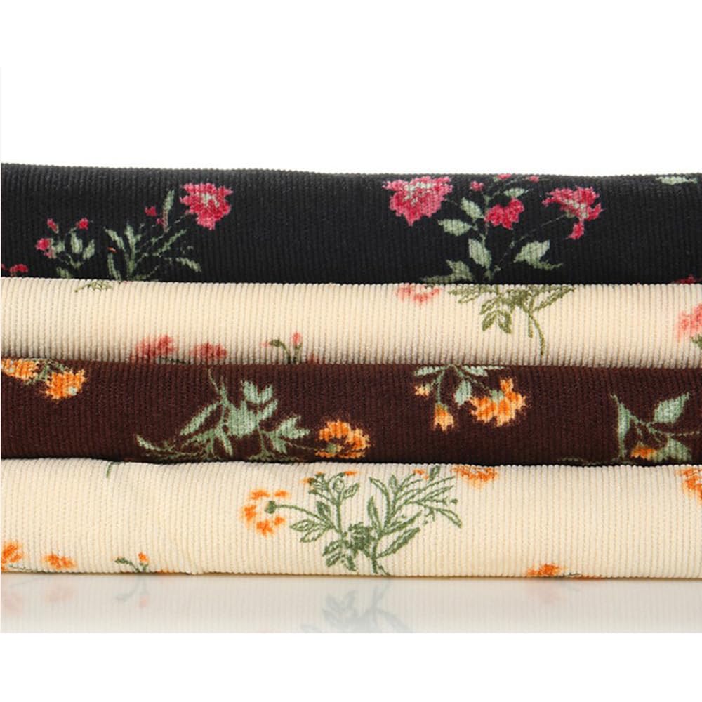 3m Cordstoff Breit 150 cm Blumenstoff Stoff Meterware mit Blumenmuster Bekleidungsstoff Meterware Dekostoff für DIY Nähen Kunsthandwerk Heimtextilien Kleidung Röcke Loungewear,Aprikose A