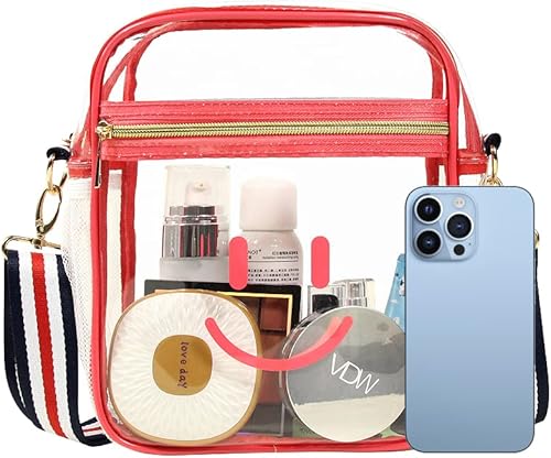 Miniatura 4 de JBin Rich Bolso cruzado transparente, cangurera aprobado para estadios, bolsa transparente para mujer, bolsa transparente para conciertos y