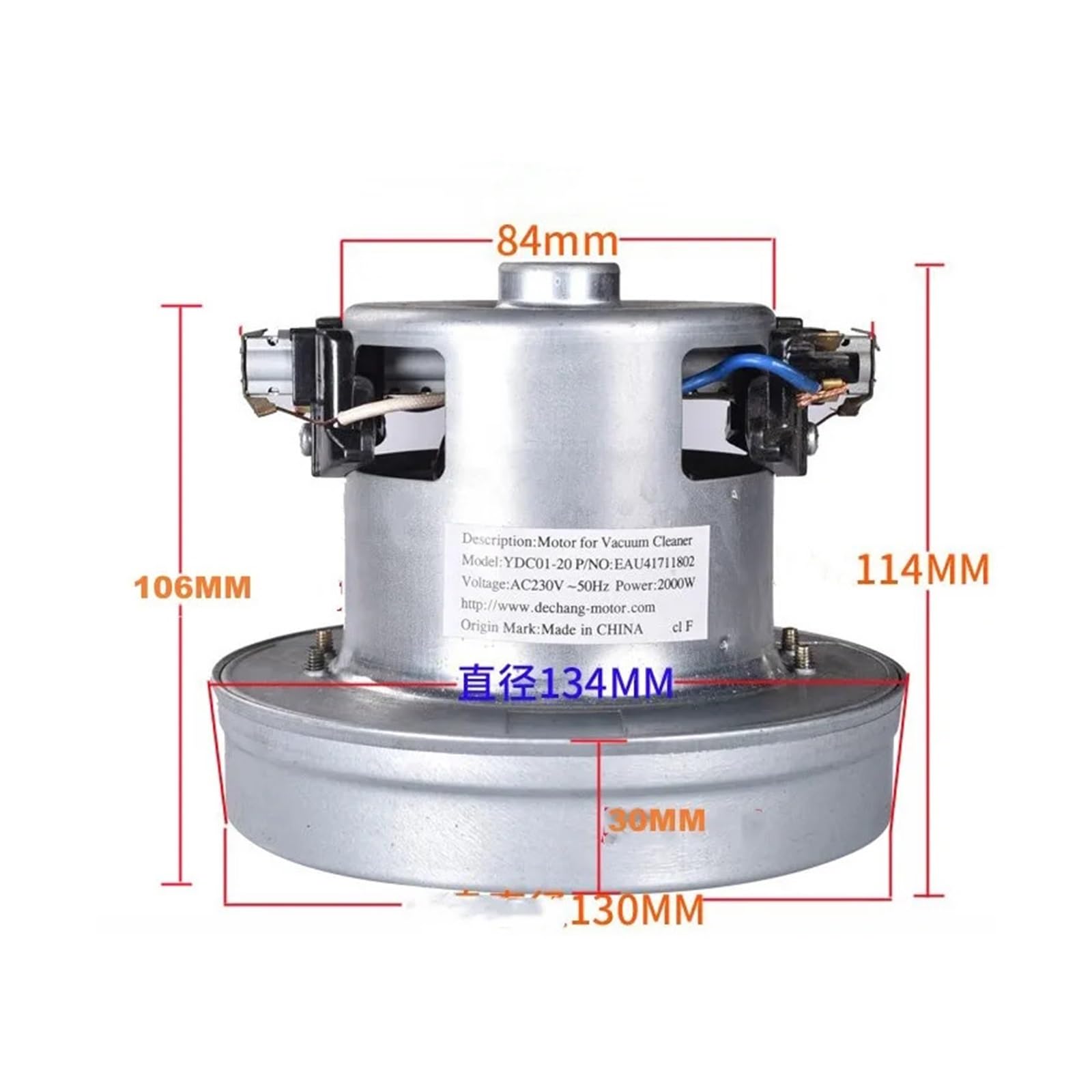 Motor De Aspiradora Universal, 220V -240V, 2000W, Gran Potencia, 130mm De Diámetro, Accesorios, Piezas De Repuesto De Motor