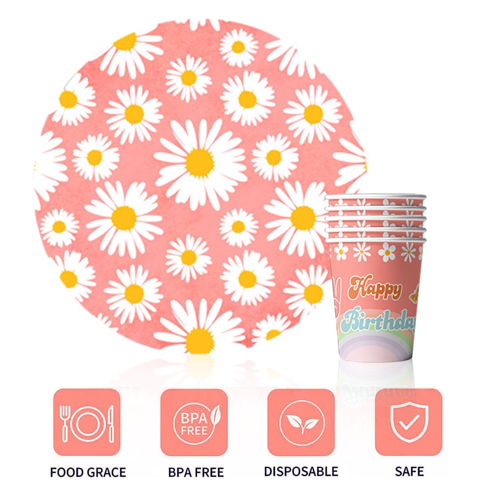80 Stück Gänseblümchen Partygeschirr Set - Für 20 Gäste