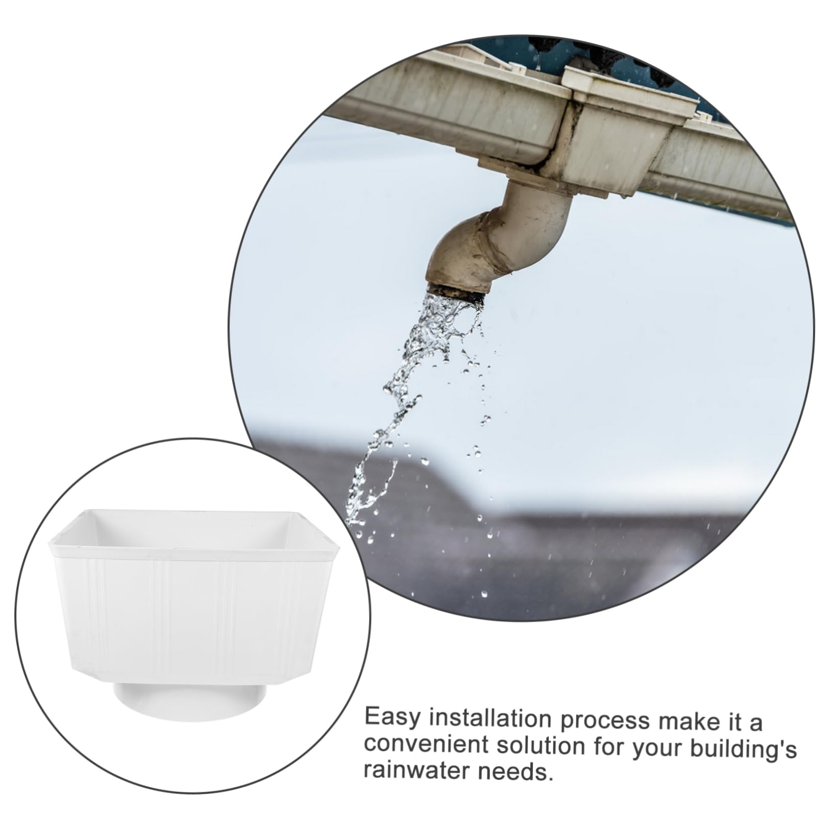 Pvc Colector de Lluvia Blanco para Canalón y Bajante Exterior | Pvc, Drenaje y Conducción de Agua, Instalación Sencilla, Ayuda a Prevenir Daños por Agua