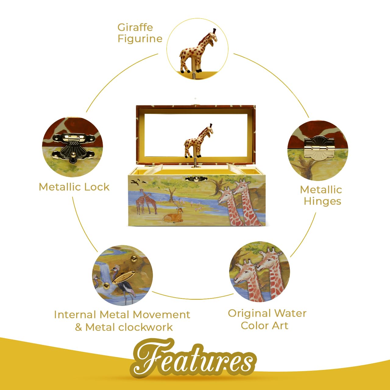 Amazon.com: Enchantmints Giraffe Musical Jewelry Box Giraffe Spins