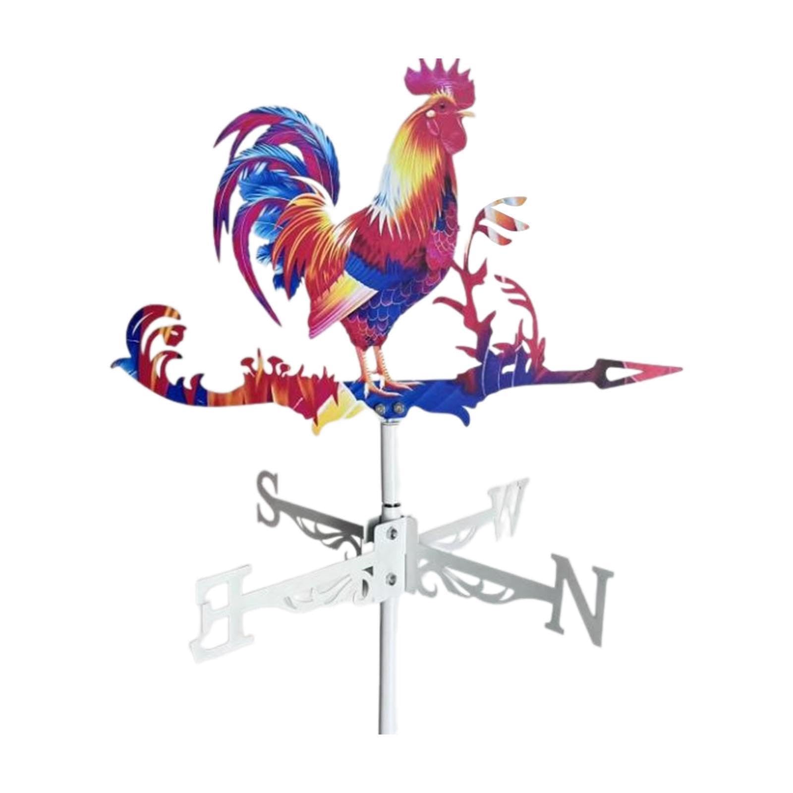 Rooster Weathervane Animal Iron Weather Vane for Farmhouse Courtyard Garden