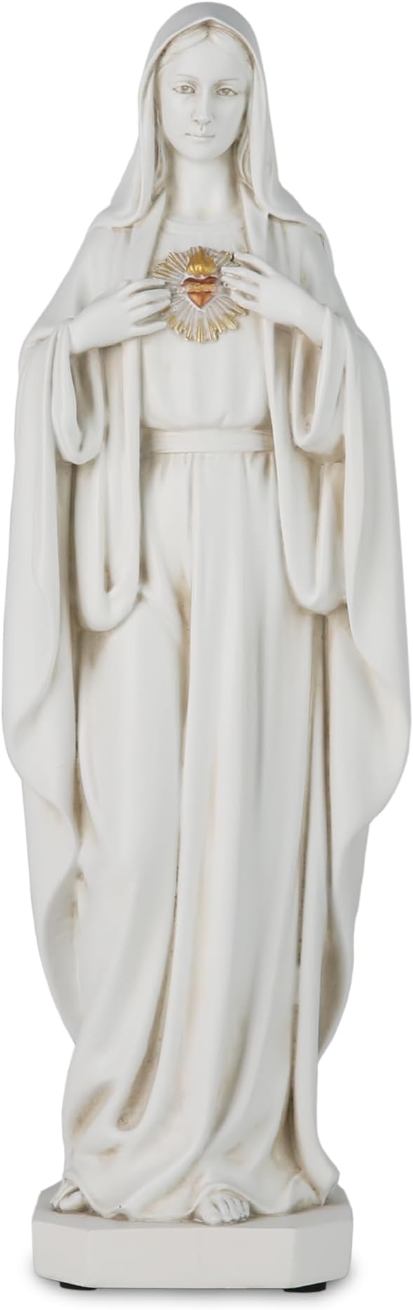 Immaculate Heart of Mary Statue - 10 Inch Blessed Mother Mary Statue Catholic Home Decor, Hand Painted Virgen Maria Estatua Renaissance Gifts