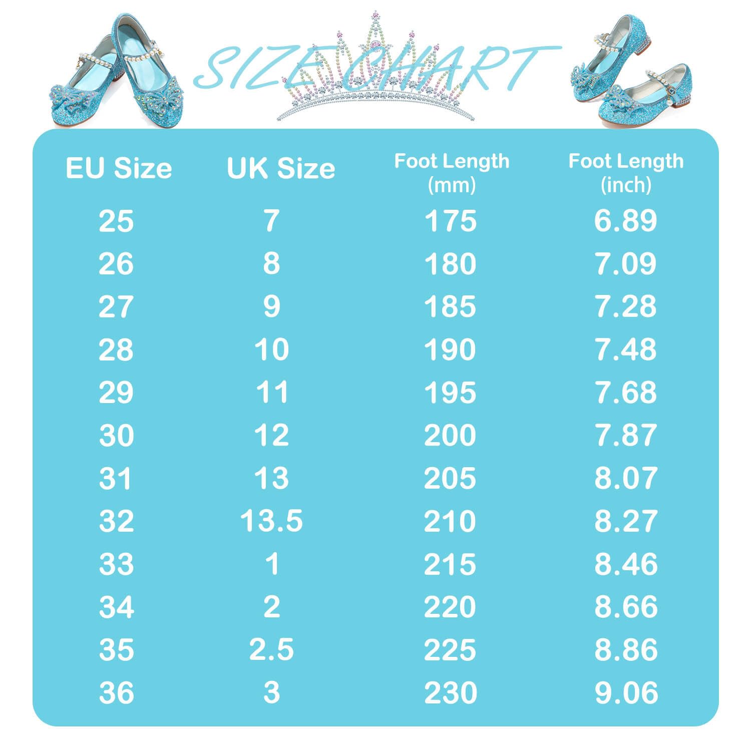 Mädchen Mary Jane Prinzessin Schuhe Ballerinas mit Absatz Glitzer Schuhe Abendschuhe Kinder Cosplay Schuhe Partys Hochzeiten Schulschuhe Blau EU29