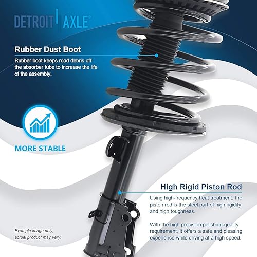 Miniatura 742 de Detroit Axle - Puntal delantero para Hyundai Sonata 2012-2014 2012-2015 Kia Optima, puntal lateral izquierdo con montaje de resorte helicoidal 2013