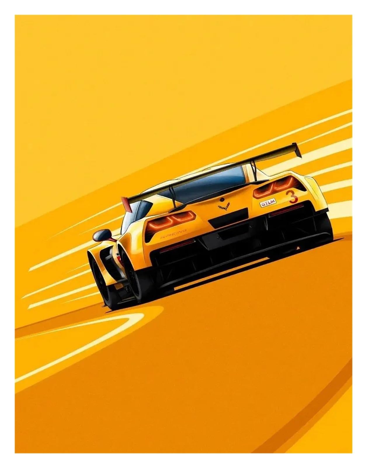 Tableaux décoration murale moderne affiche de voiture de course en peinture sur toile 40x50cm
