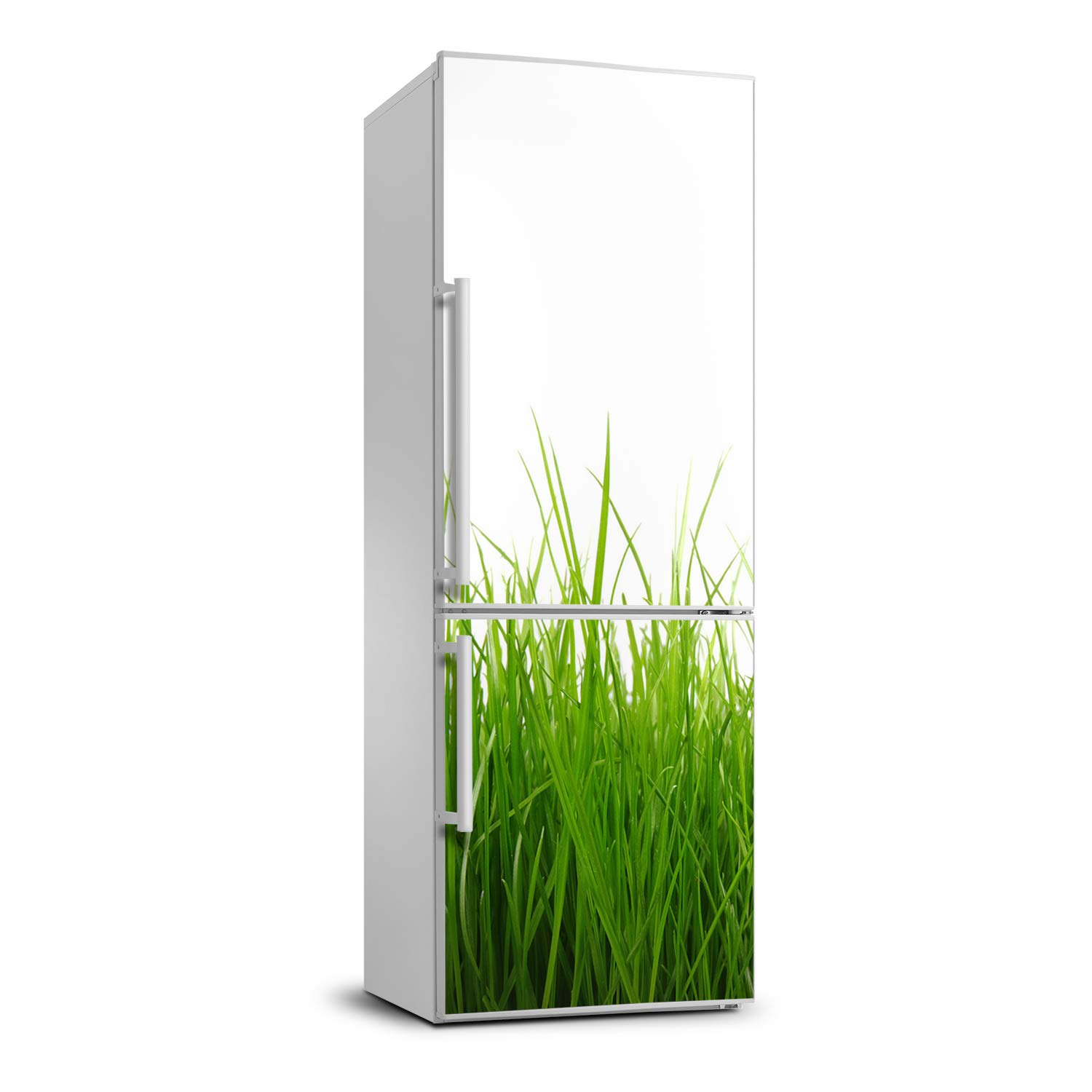 Autocollant frigo Tulup herbe verte pour masquer les rayures et moderniser un réfrigérateur