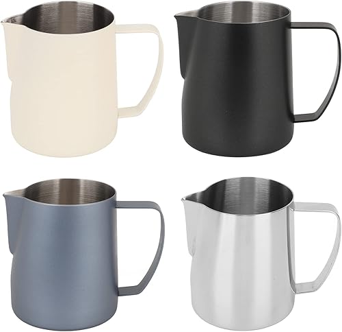 Miniatura 9 de Taza espumadora de leche para café, 24 onzas  23.7fl oz, jarra espumosa de acero inoxidable para café expreso, capuchino, latte (acero inoxidable)