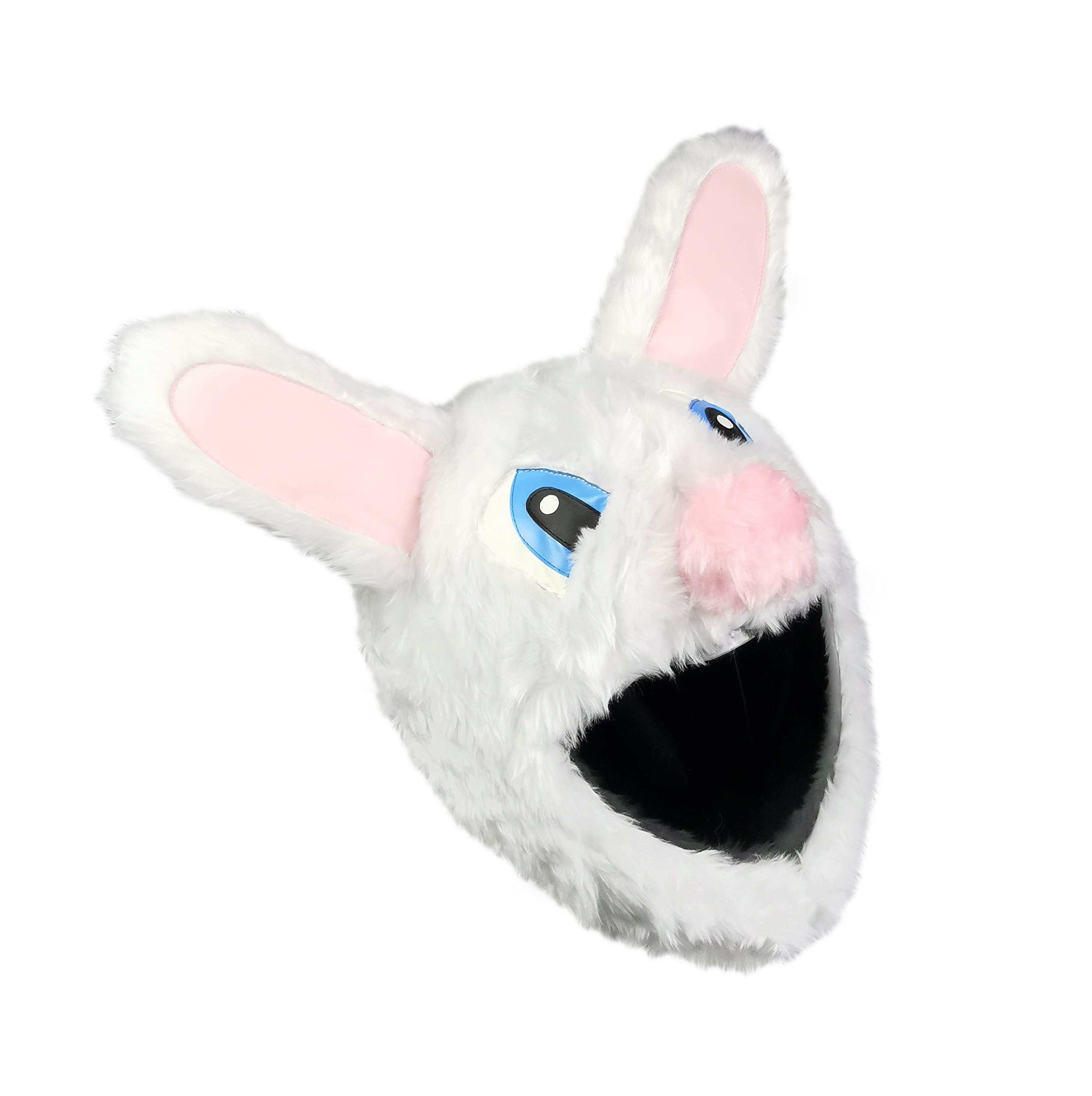 Housse Casque Moto en Tissu - Couvre-Casque Intégral Amusant | Lapin avec oreilles - idée cadeau originale pour motards, convient aussi au ski, taille unique, homme et femme