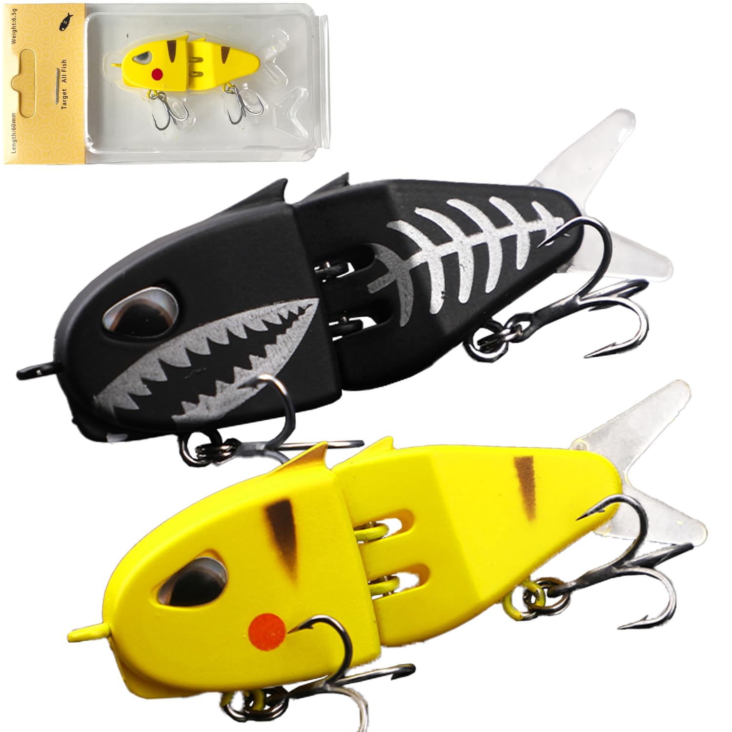 Mini Glide Bait Whopper Popper Fishing Lure, Slow Sinking Wide S Motion Smooth Multi-Jointed Glide Bait for Catfish,Pike Perch, Floating Pencil Bass