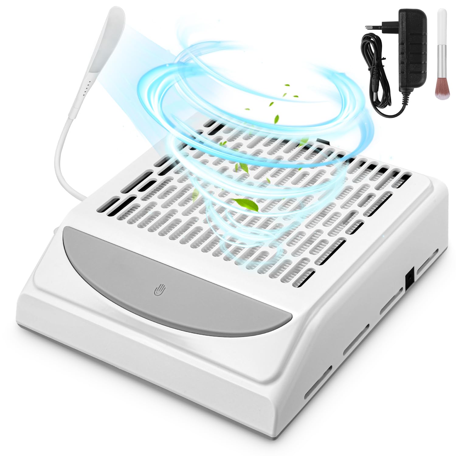 Yulado Aspirador de polvo para uñas 100 W, 5000 rpm, color blanco, profesional para el hogar y la extracción de polvo
