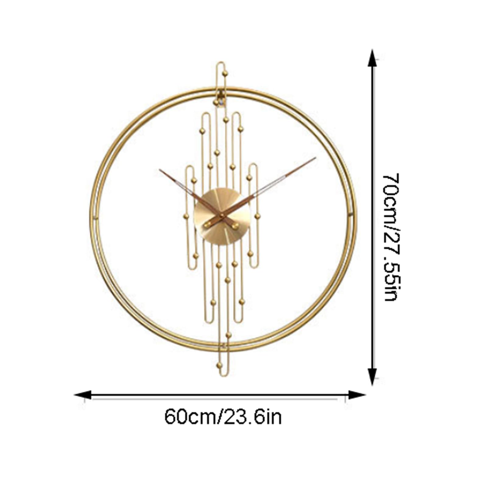Reloj de Pared Moderno Estilo Granja de 60 cm, Elegante Reloj de Pared Industrial de Metal, Reloj Redondo Decorativo silencioso sin tictac para Sala de Estar, Dormitorio, Cocina