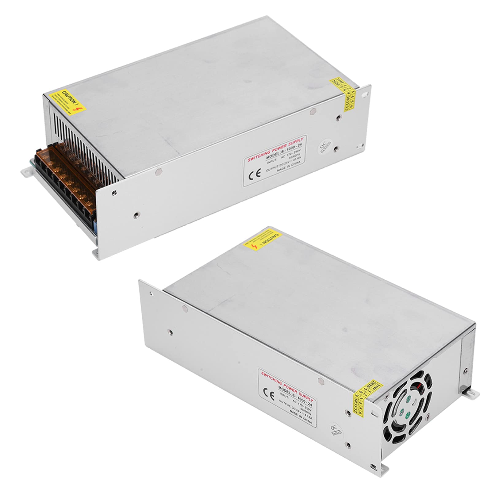 AUNMAS Zasilacz Impulsowy Transformator Regulowany ze Stopu Aluminium DC 24 V 100 W Przeciążenie Zabezpieczenie Przed Zwarciem do Taśmy LED Drukarka 3D Radio CCTV Sprzęt Przemysłowy (S-1000-24