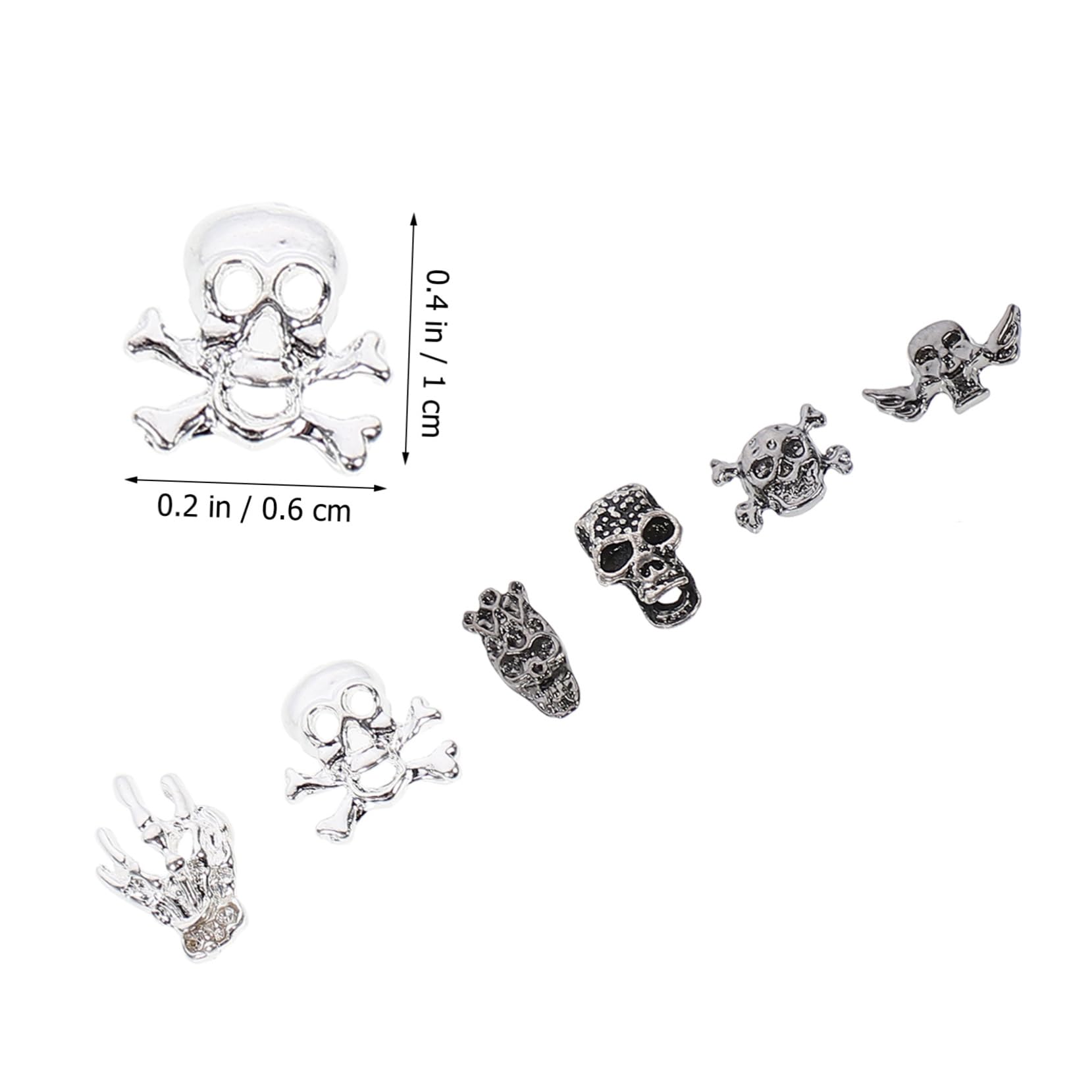 FRCOLOR 300stücke Halloween Skull Nagelcharms Metallische Nagelkunst Dekorationen Für Maniküre Und Nail Art Geeignet Für Halloween-feiern Und Kreative Bastelprojekte