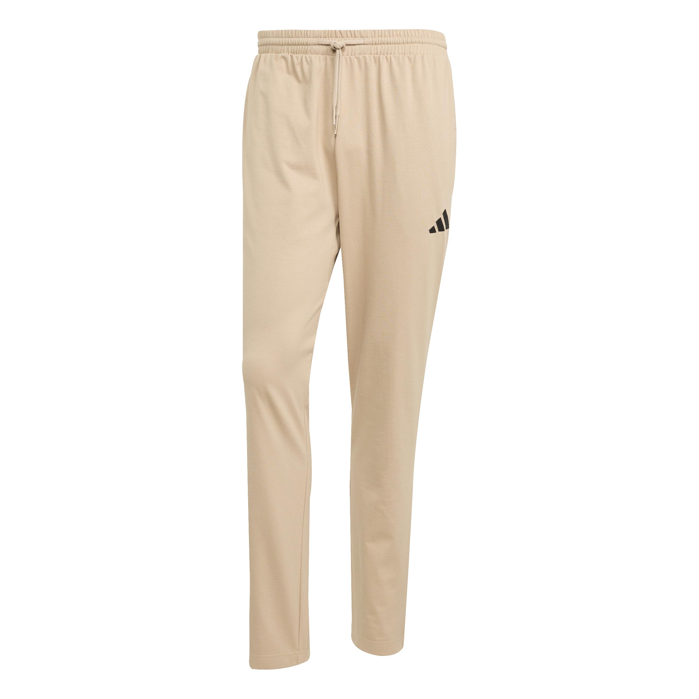 adidas Men's Essentials Small Logo Single Jersey Pant, Warm Sandstone/Black, XS