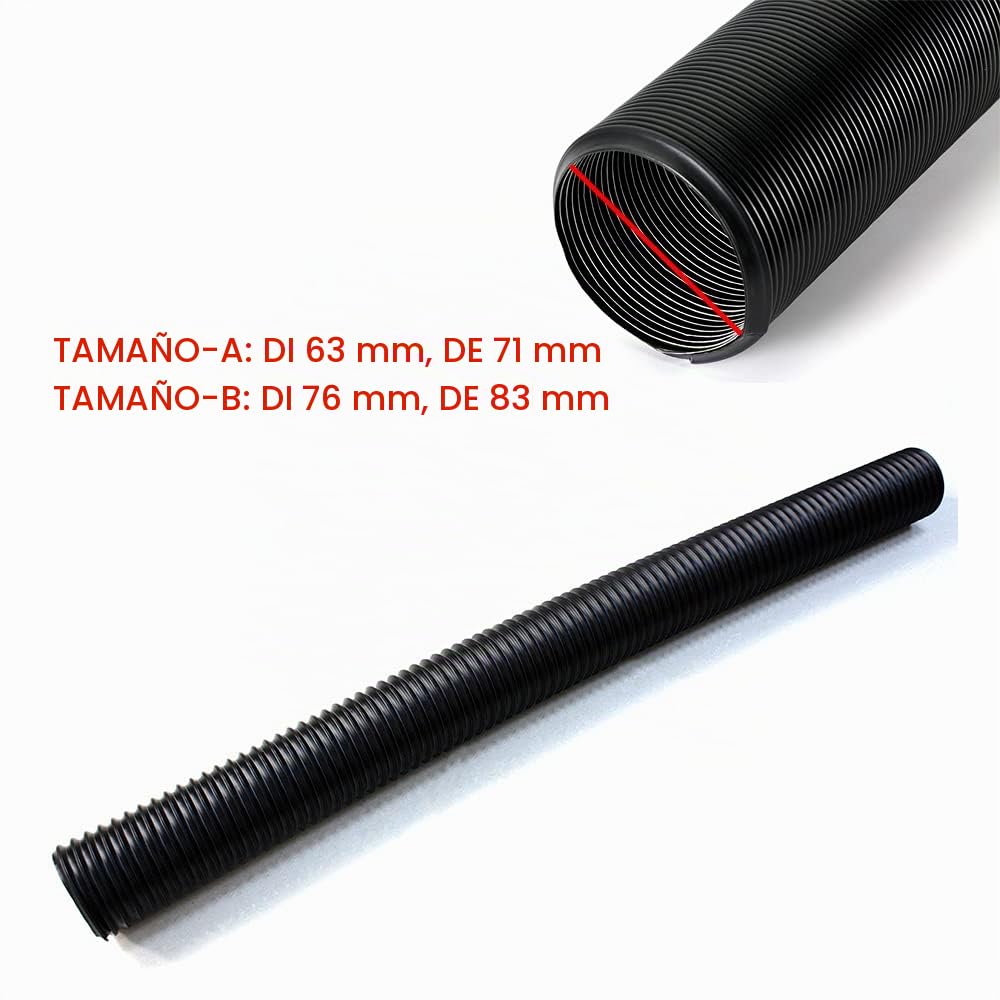 63mm 76mm Tubo de Expansión Flexible de Admisión de Aire Modificado Conducto de Silicona Manguera para Coche Universal(63mm)
