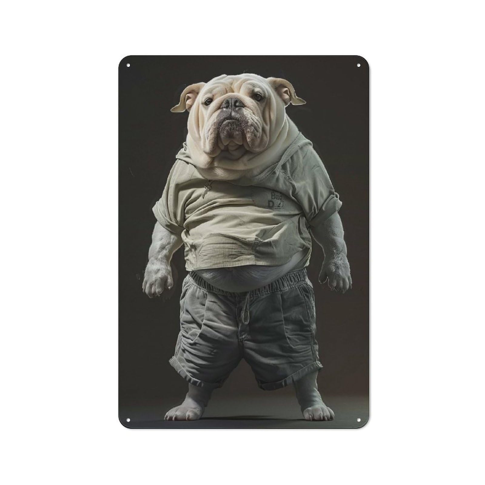 Junmoney Style-14 Tin Wall Plaque 30X20cm With Dog Fat For Café Or Restaurant, Housewarming Present For People Styling Café And Restaurant