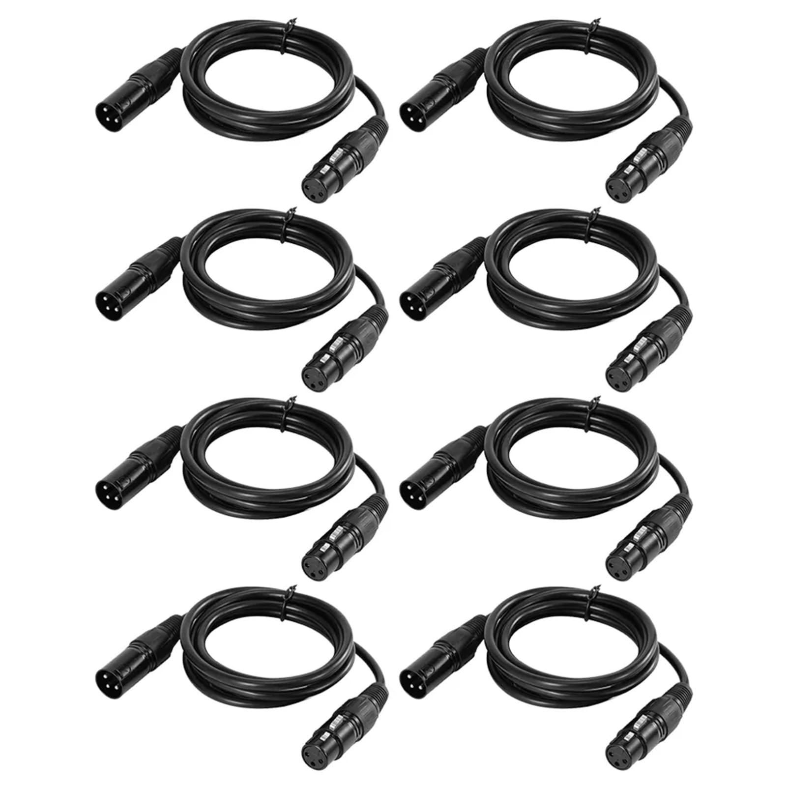 8 Pcs 3 Pin DMX Cables for Stage Lighting Durable Spotlight Cable with Stable Connection Versatile Usage for Audio Equipment and Each
