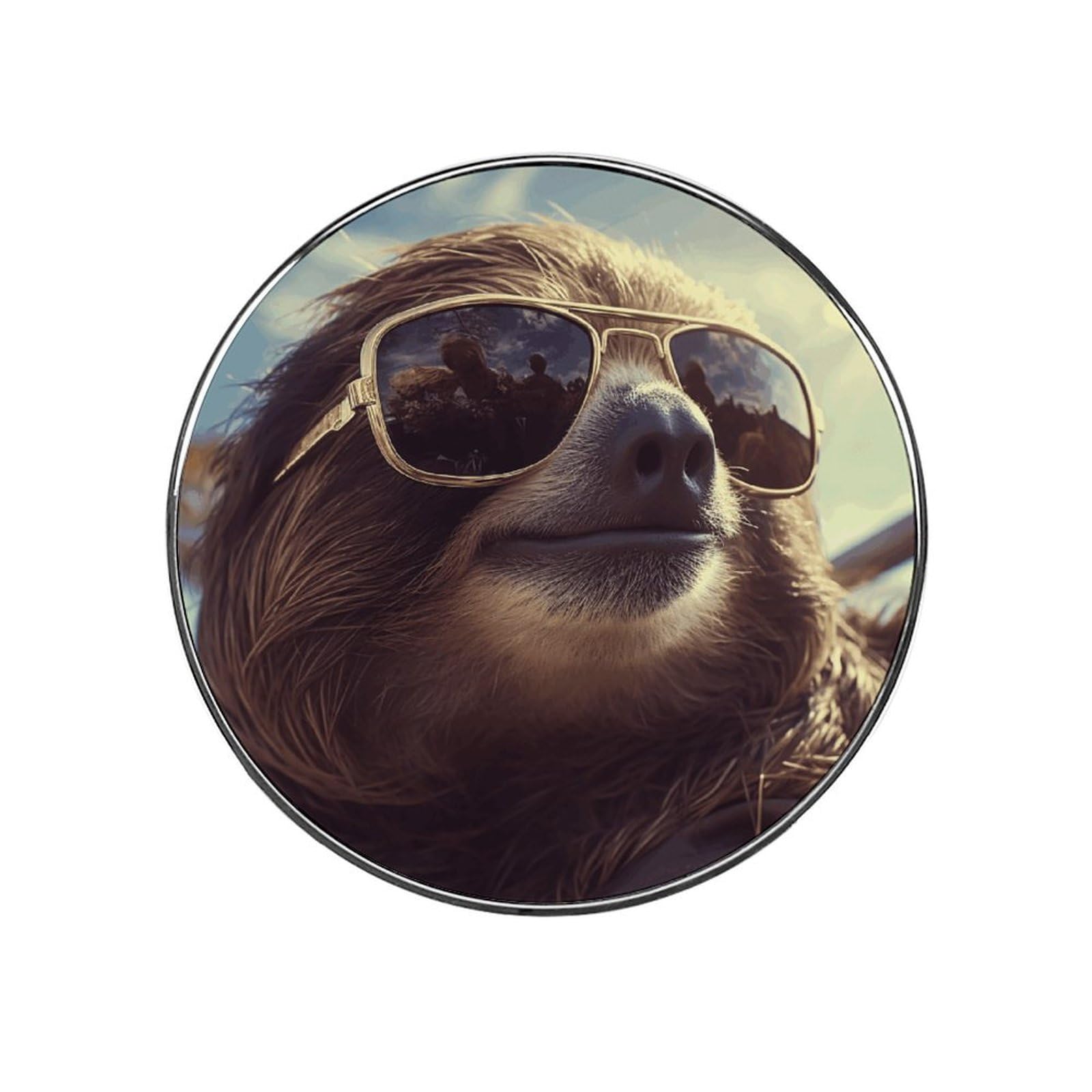 Adfgyerh Style Sloth With Sunglasses Refrigerator Magnets Circular Design，Stickers Home Decorations，Fridge Magnets For Fridge Plant Lovers Kitchen Office Locker Whiteboard Car Garage Decor.