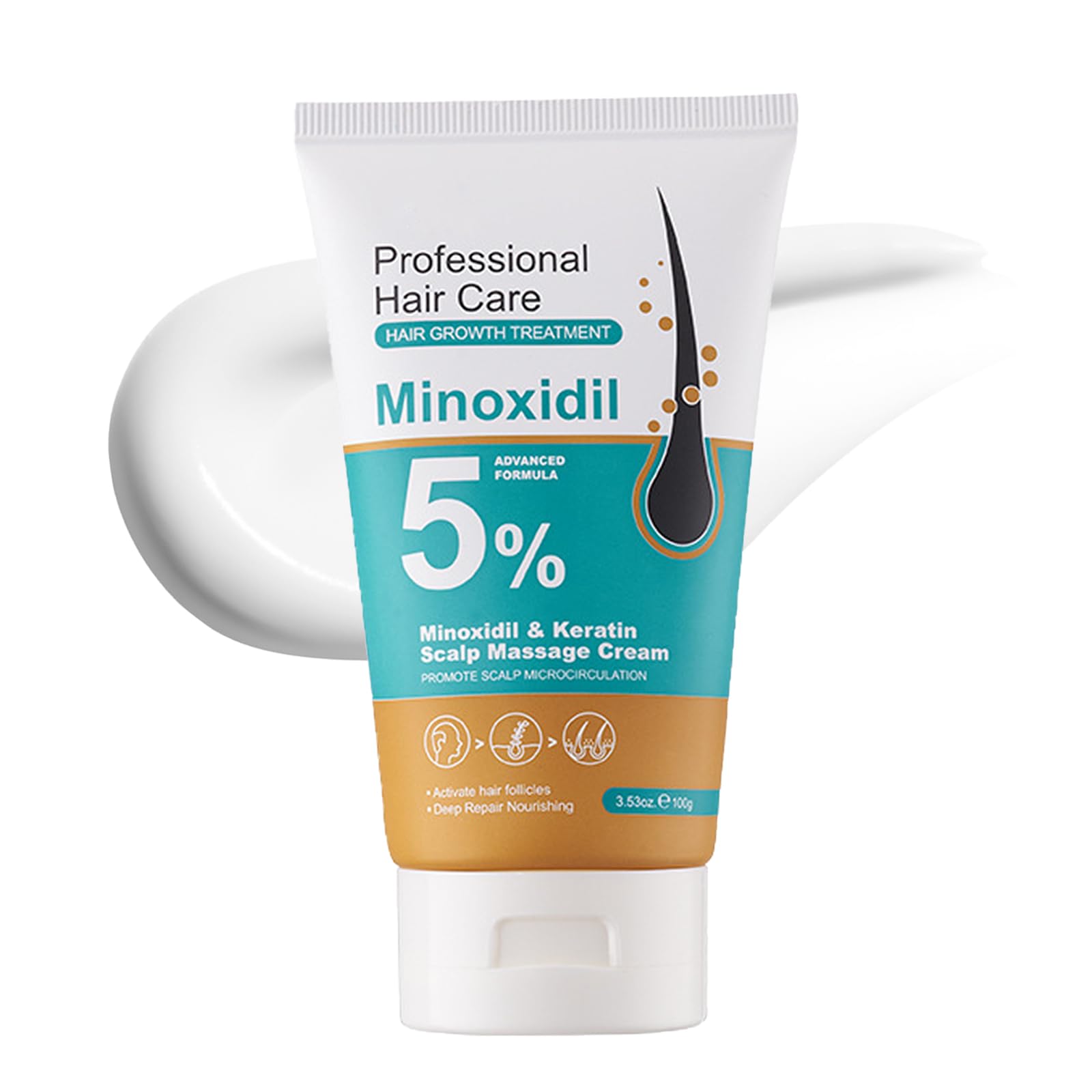 5 Minoxidil Scalp Massage Cream Minoxidil Scalp Moisturizer for Women and Men Hair Growth with Keratin and Ginger