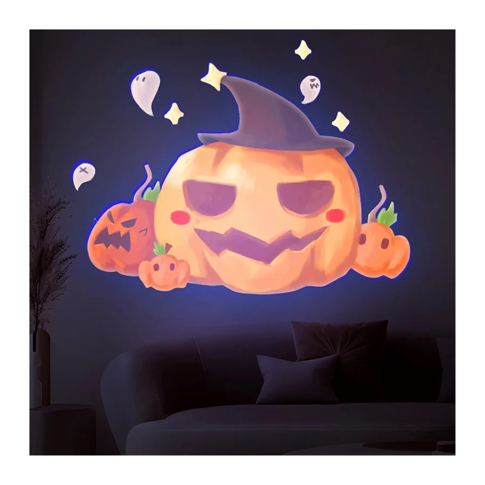 Proyector de Halloween, Proyector Led de Halloween, luz nocturna, Calavera, fantasma, proyecto de Navidad, lámpara de pared de fondo, decoración for fiesta de dormitorio, foto Prop(Style A)