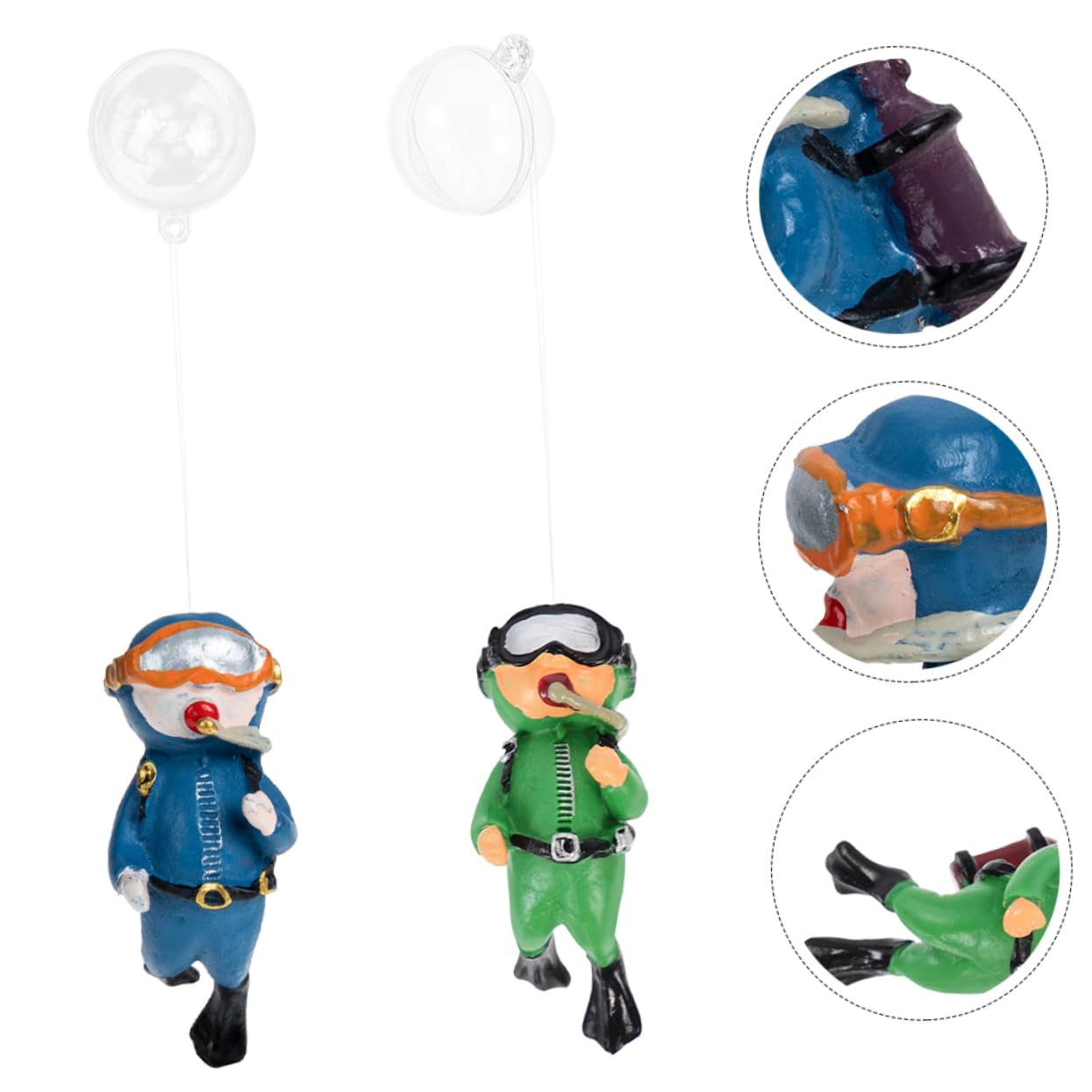 FOMIYES Lot De 4 Figurines De Plongeurs Flottants Décoratifs pour Aquarium Adorables Accessoires en Résine 2 Pièces X 4
