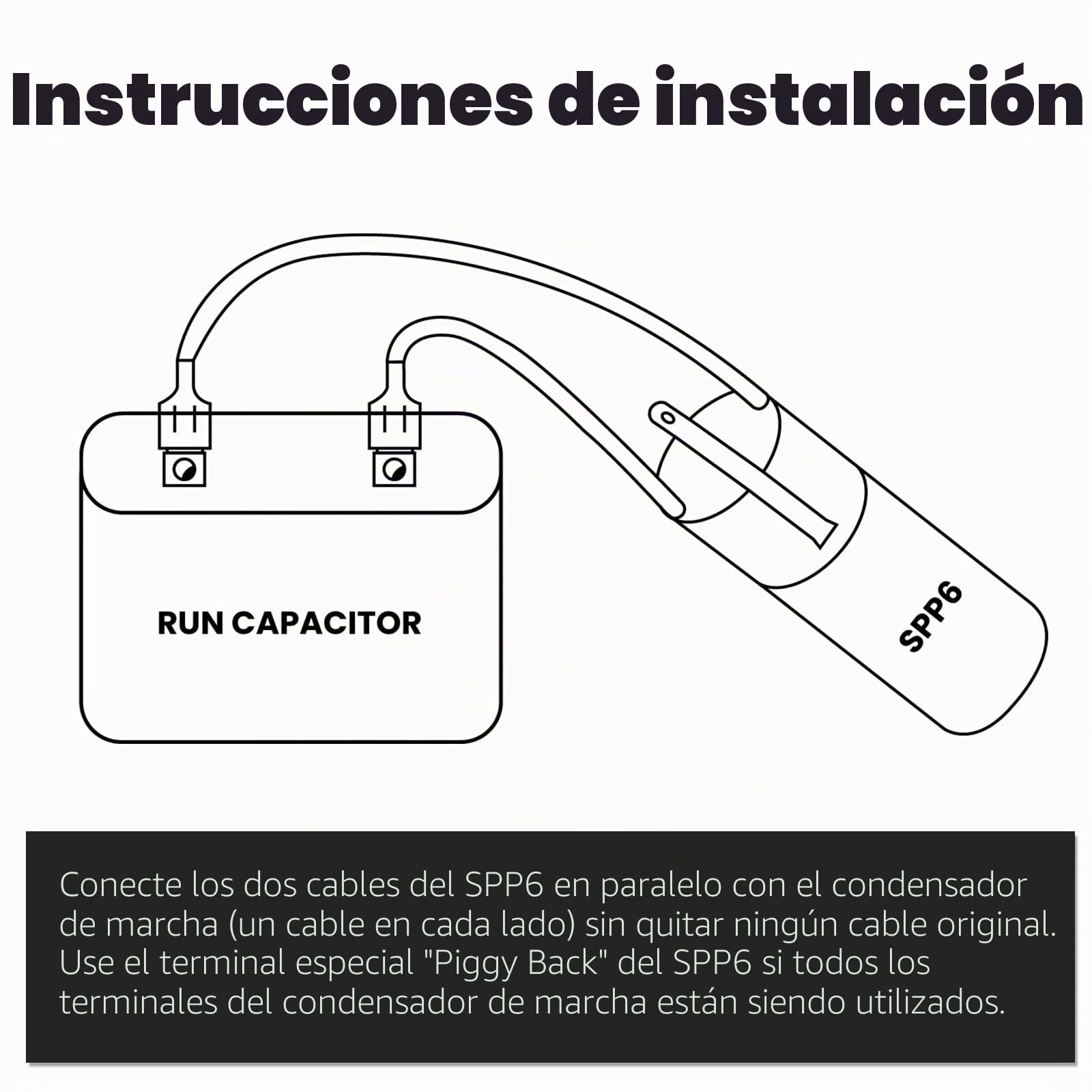 SPP6 - Kit de arranque duro para aire acondicionado, repuesto de 115 V a 288 VAC, unidades de condensador de arranque duro de 4.000 a 120.000 (1/2 a 10 H.P.), aumenta el par del compresor 500%, 2