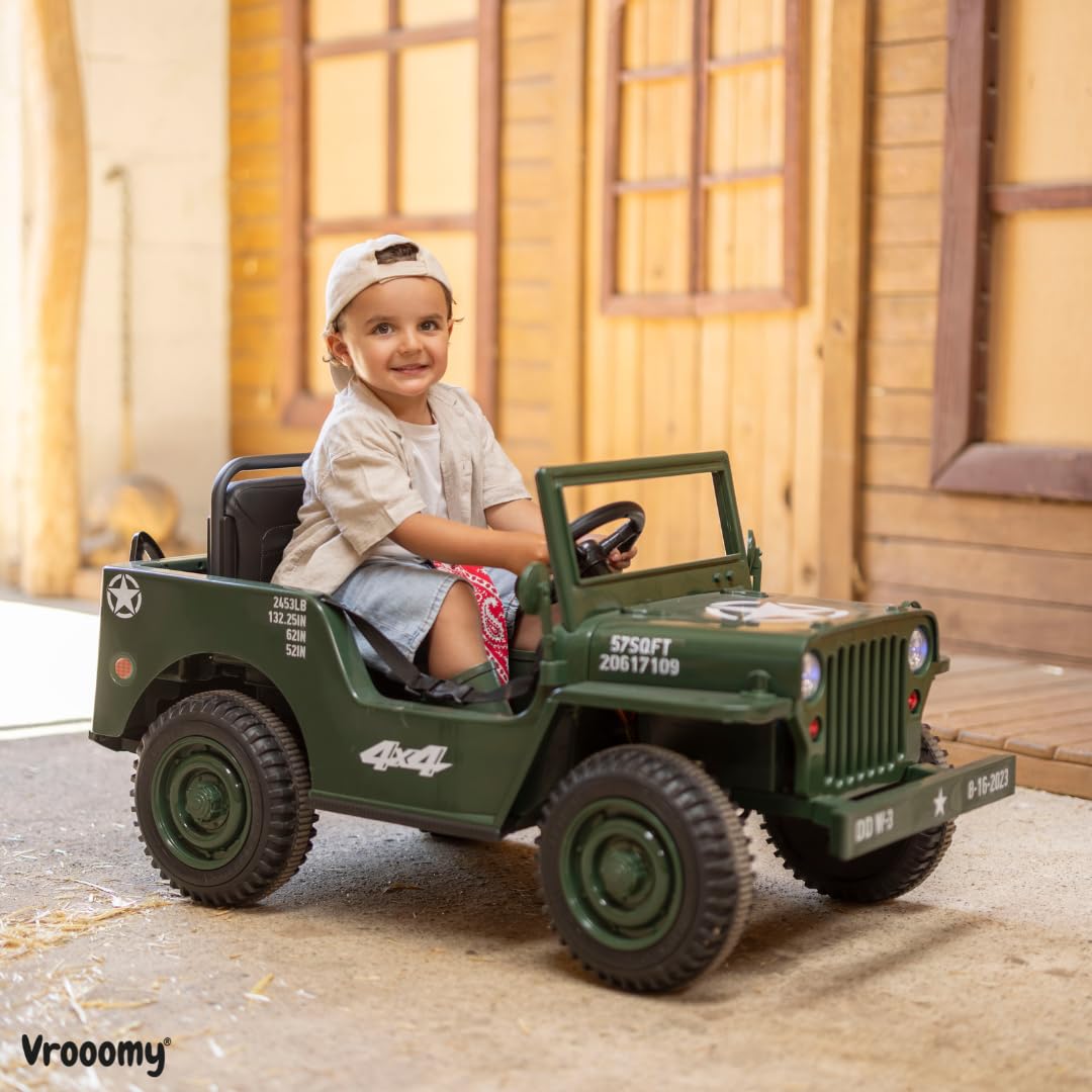Willys Elektro-Kinderjeep 12V, 1-6 Jahre, mit Fernbedienung, Grün