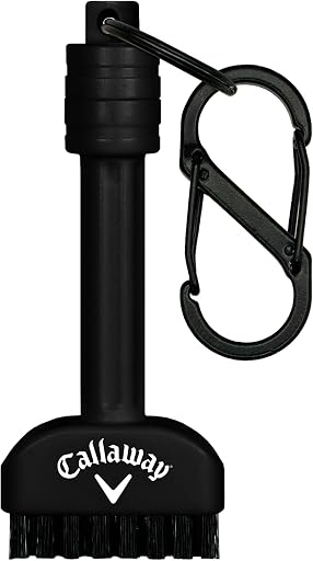 Callaway Golf Mini-Mag Magnetic Club Brush - Compact Golf Club Brush, Groove Cleaner, Golf Bag Accessory, Detachable Magnet, Durable Scrubbing Nylon Bristles