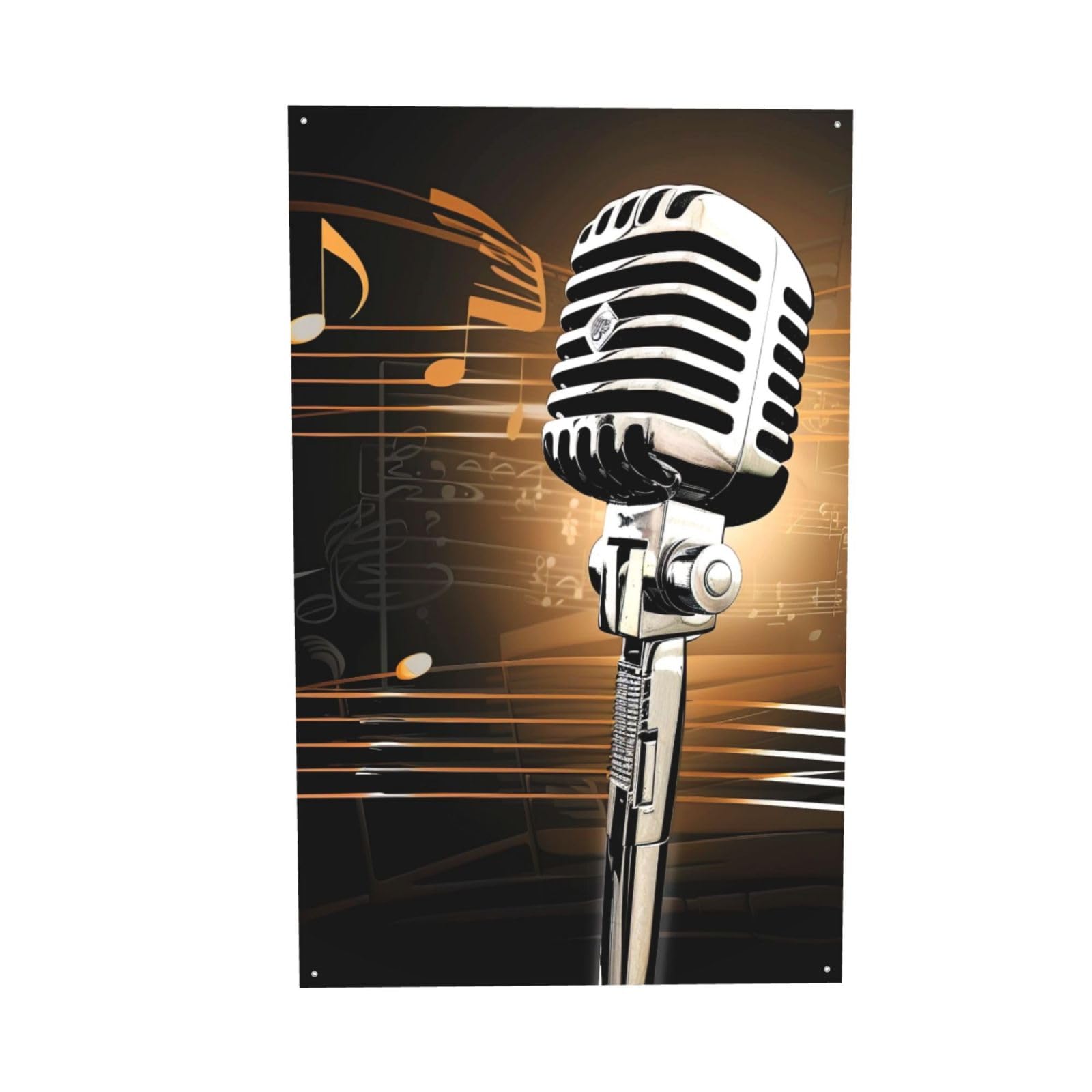 Drapeau imprimé microphone pour masquer un mur vide de dortoir