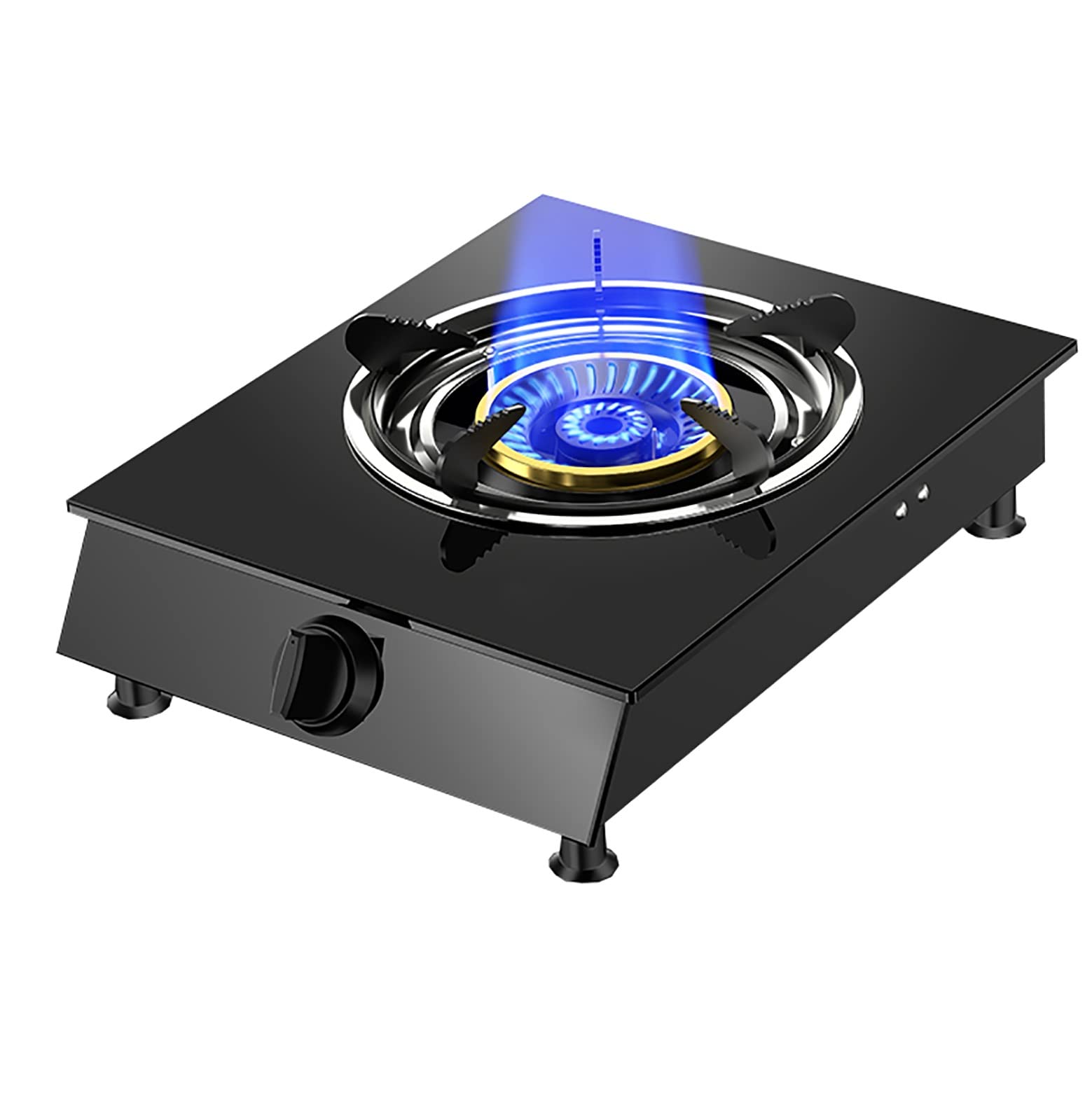 IBOWZ Encimera de Gas Estufa de Gas Estufa de Gas para Acampar de Mesa - Panel de Vidrio Templado Negro - Estufa de Gas portátil Quemador de Cocina LPG Cocina Wok compacta, para Calentar | Cocción