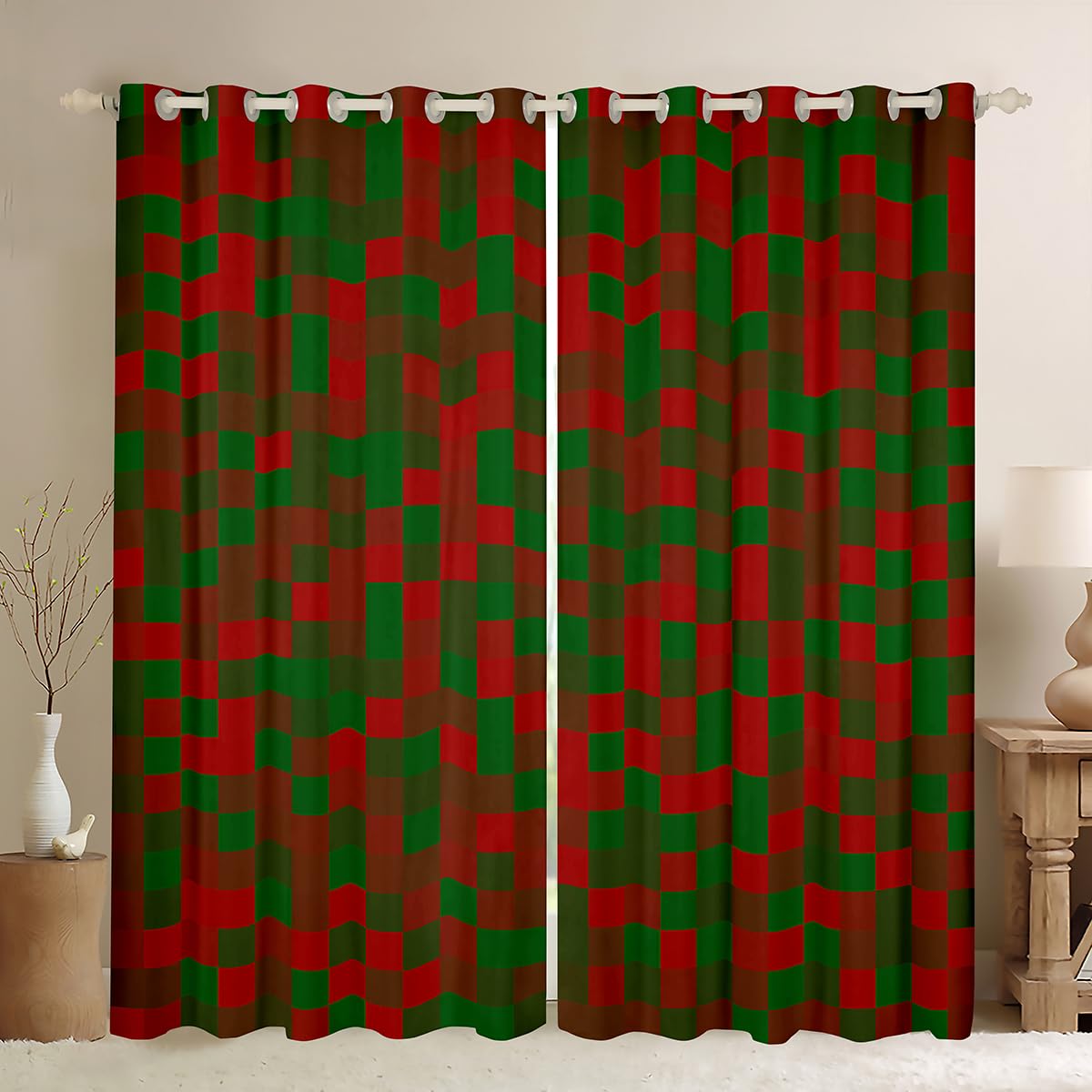 Rideaux de fenêtre de jeu style mineur rideaux motif géométrique moderne pour chambre d'enfants