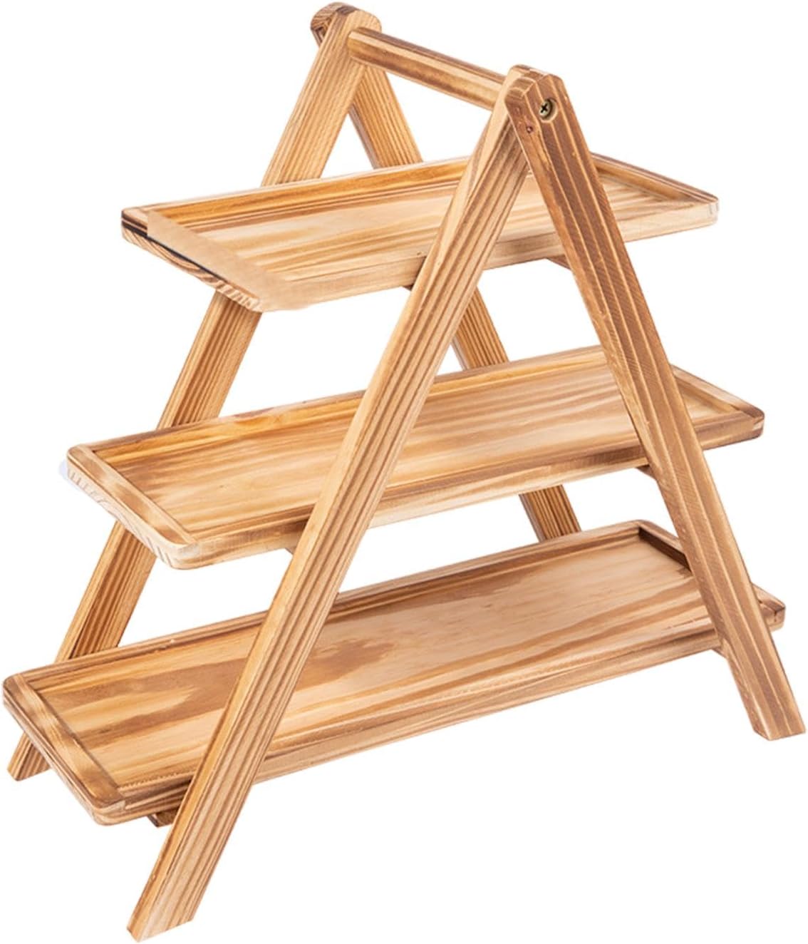 Cookie Display Stand, Rustic Tiered Fruits Holder, 3 Tier Rectangle Food Display Serving Dishes, Decorative Large Serving Tray Cookie Holder for Entertaining