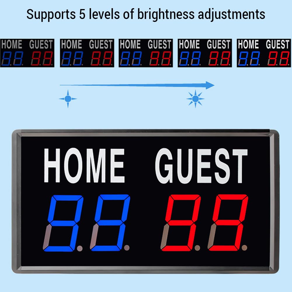 4-stellige elektronische LED-Anzeigetafel mit Fernbedienung für Basketball, Tischtennis, Tischtennis