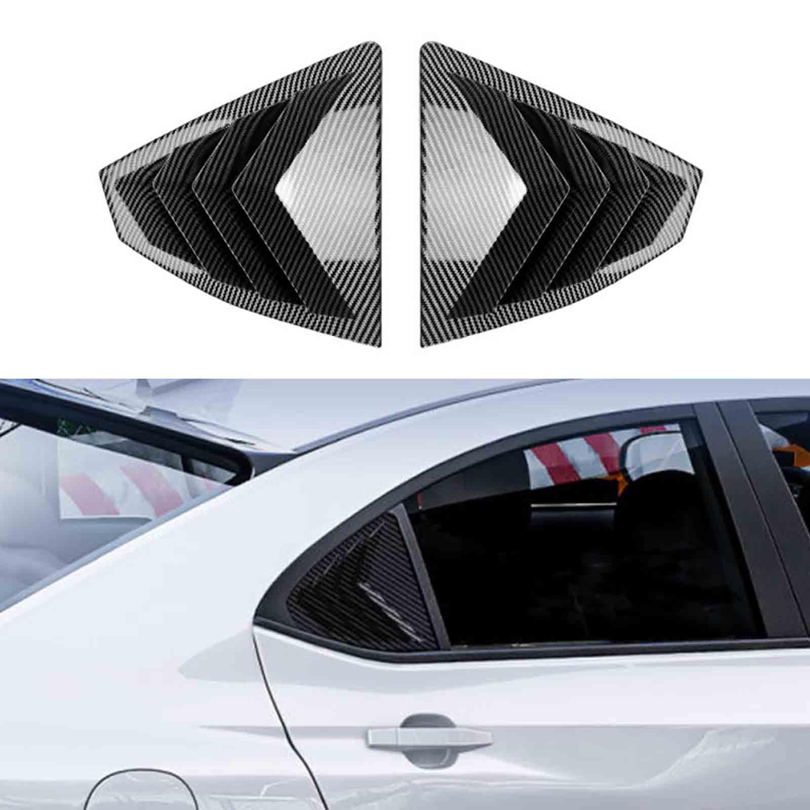 YPFYBHD Rear Window Louver Shutter, Compatible with Subaru WRX STI VB 2022+, 2Pcs Triangle Blinds, Side Vent Panel Decoration Cover, Carbon Fiber Look
