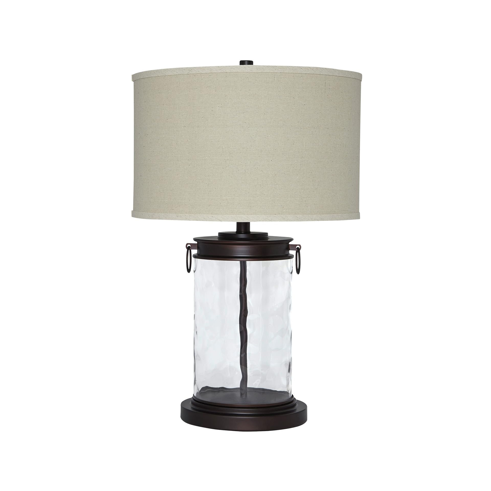 Tailynn Modern 25.25" Glass Table Lamp with Hardback Shade, Clear