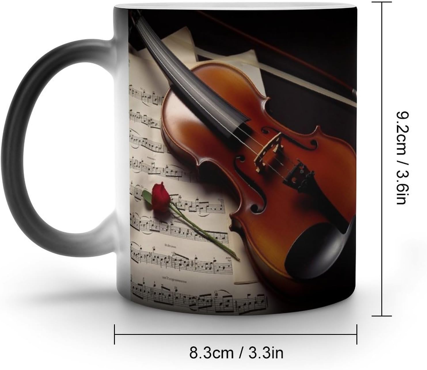Color Changing Cups,Violin Sheet Music Printed 11 Oz Ceramic Cups for Birthday Men Women