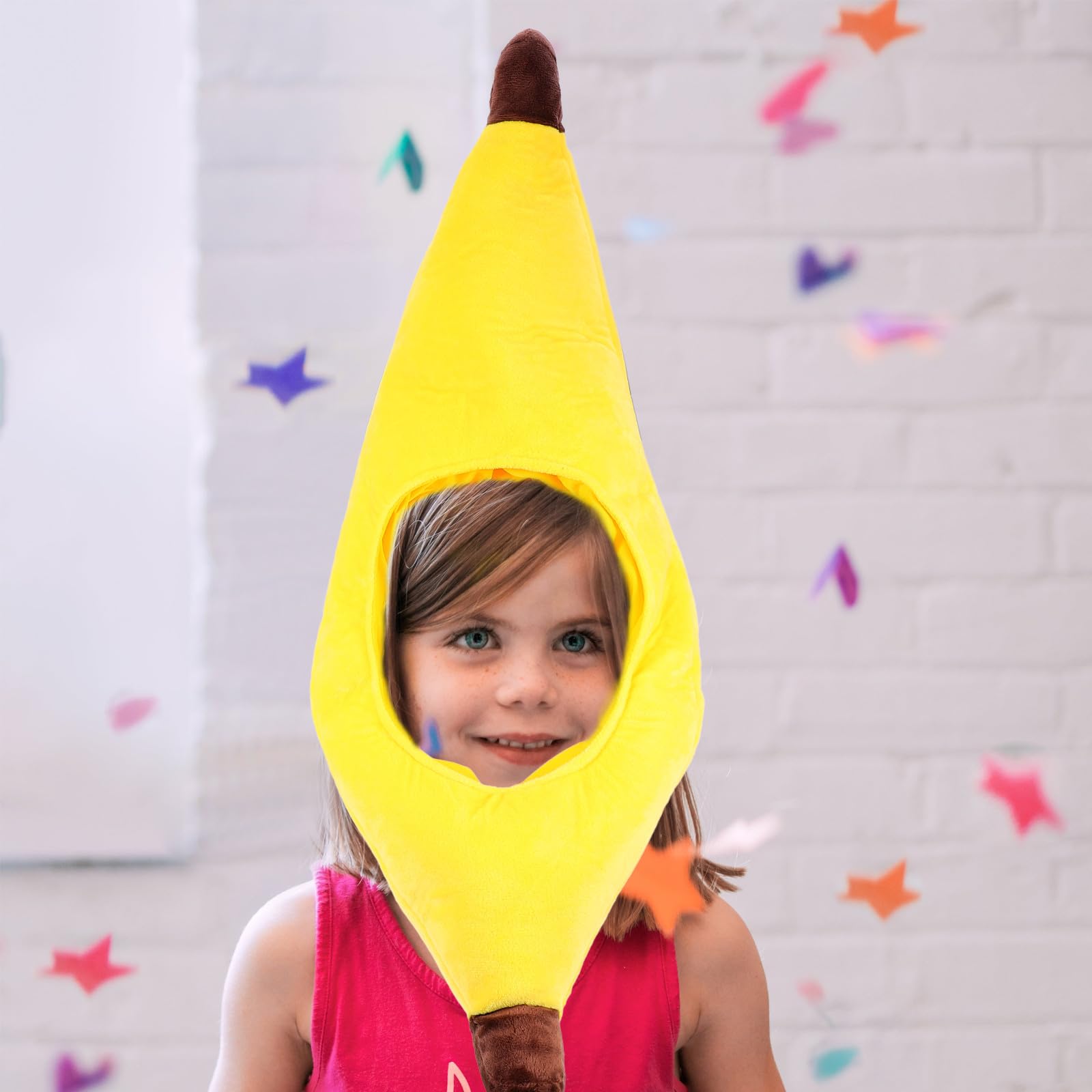 Sombrero de Fiesta Novedoso Forma de Plátano Amarillo, Accesorio Decorativo Ligero y Divertido para Cosplay y Fotos, Gorro de Disfraz para Eventos y Celebraciones