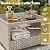 Aukreolis 11 Pieces Patio Furniture Set with Fire Pit Table, Outdoor Sectional Wicker Sofa with Thick Cushions, High Back Swivel Rocker Patio Chairs, Rattan Conversation Set with Coffee Table, Grey