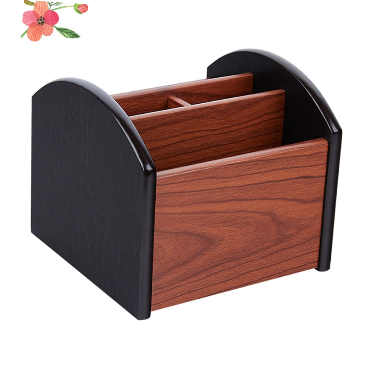 Organizer da Scrivania Scomparti Multipli per Uso Ufficio in Legno Design a Venatura Naturale, Contenitore Multifunzione Mantiene la Scrivania Ordinata