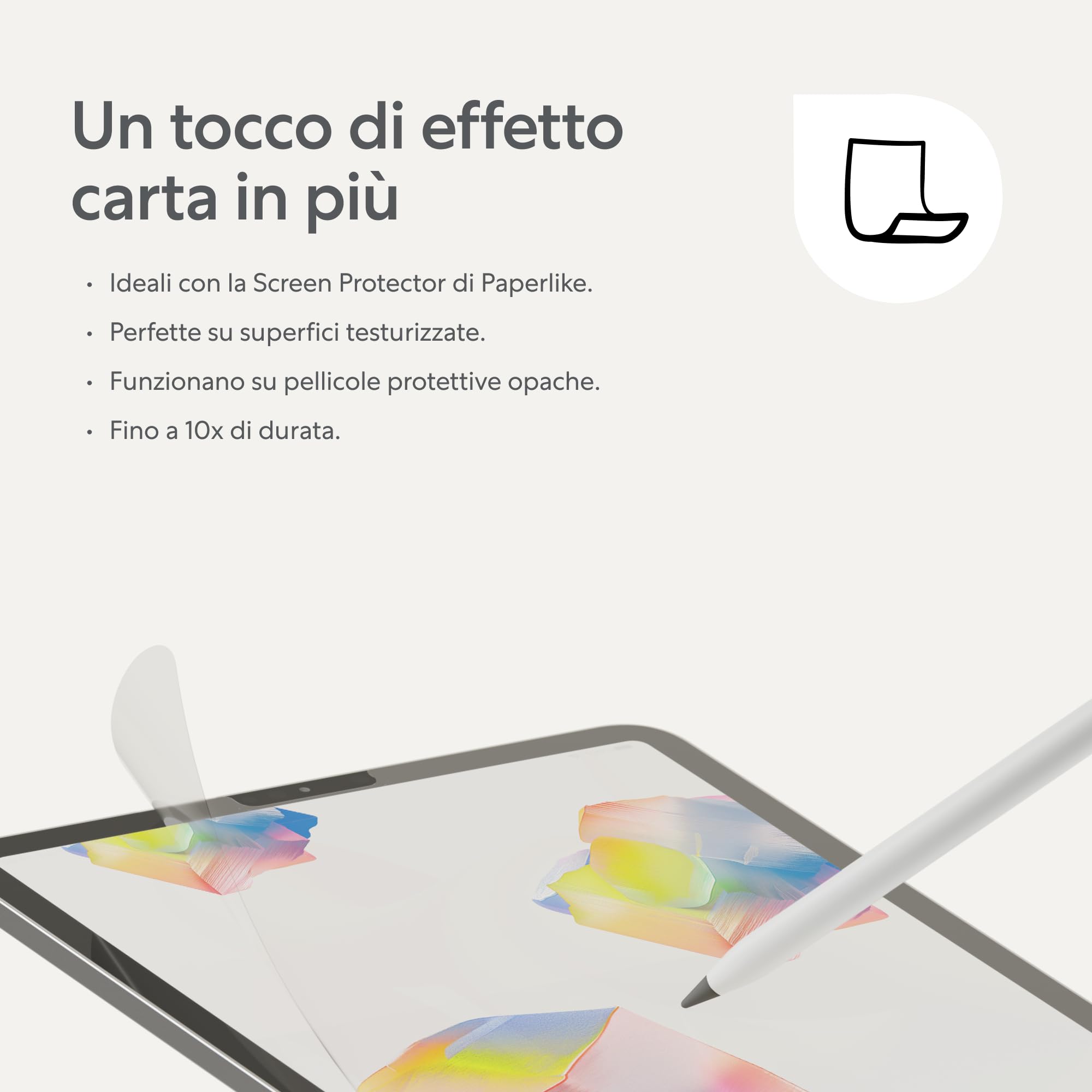 Paperlike® Pencil Tips (4X) per Apple Pencil 1ª & 2ª Gen, USB-C & PRO, 10x più durevoli