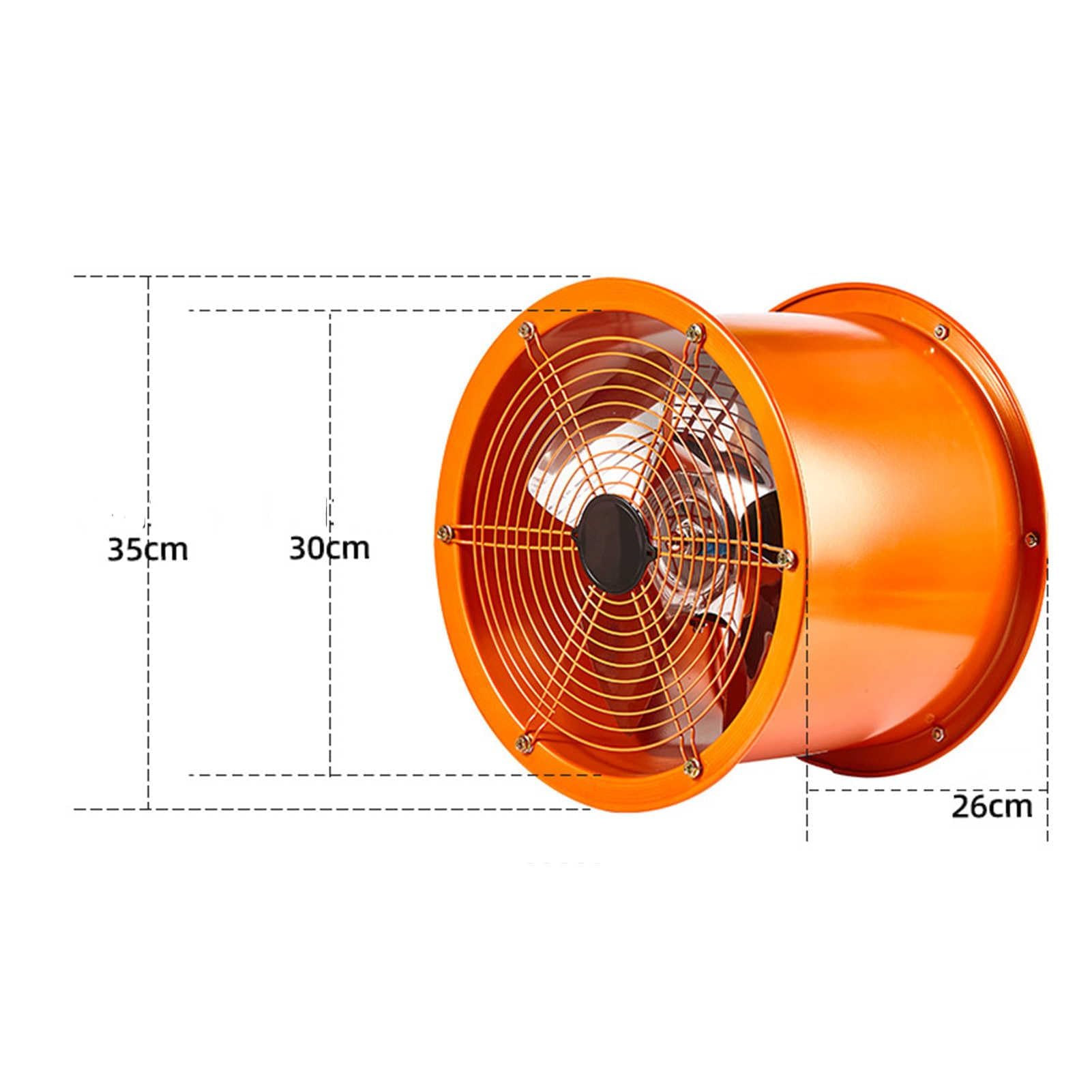 Ventilatore a tubo cilindrico da parete per cappa aspirante industriale per cucine e magazzini - Potente ventilatore portatile da 1400 giri/min per cabina di verniciatura - Esplosione assiale affidab