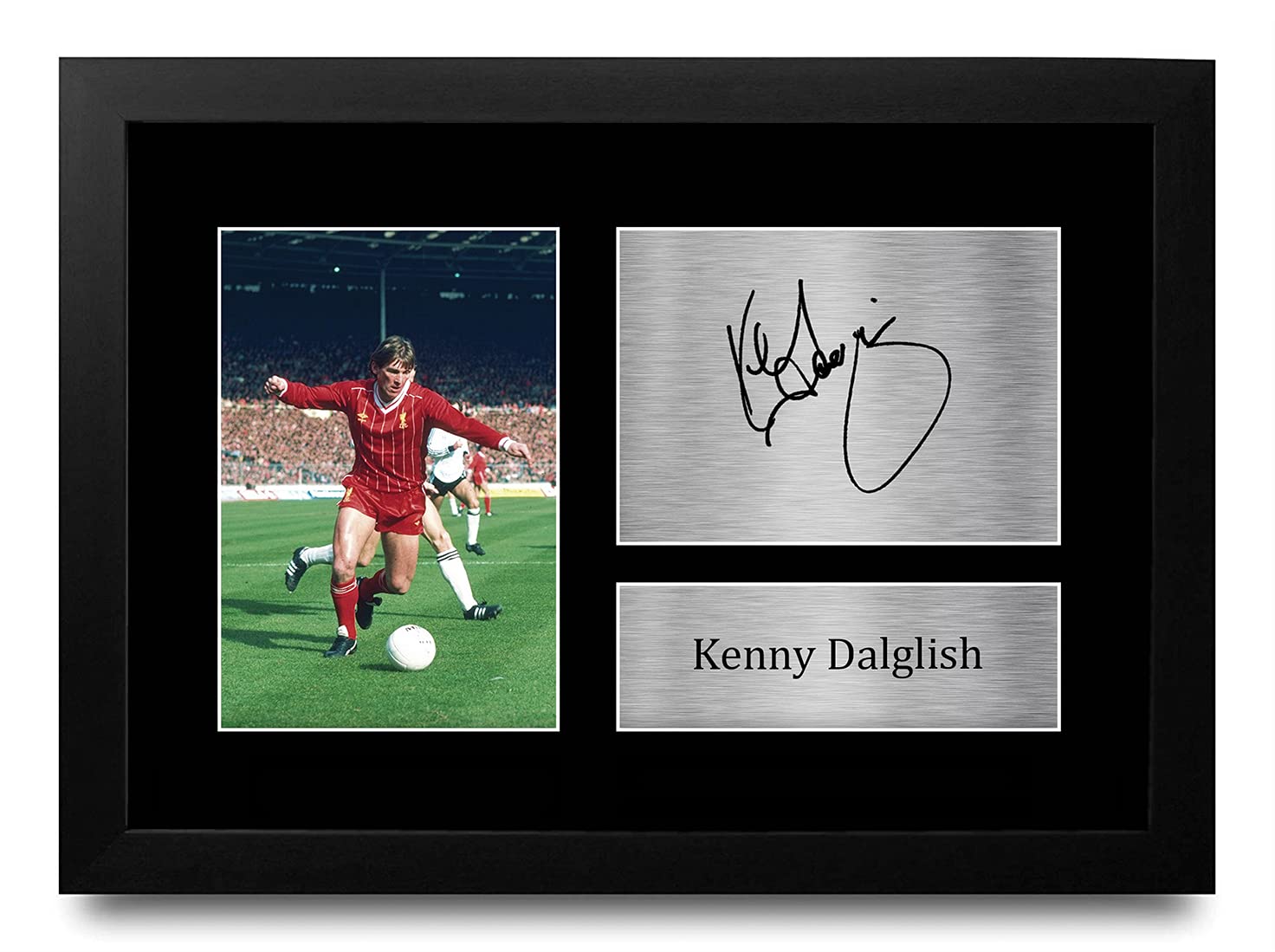HWC TradingFR Kenny Dalglish Gift Signed FRAMED A4 Printed Autograph Liverpool Gifts Photo Display