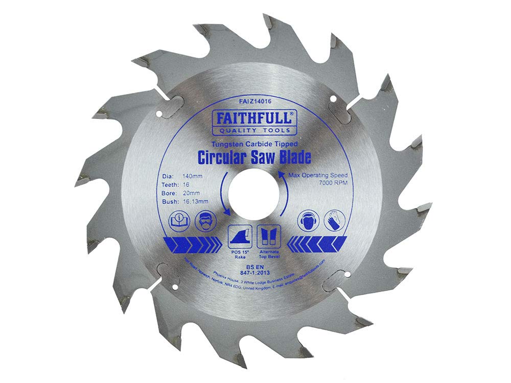 Faithfull Faiz12814 Tct Circular Saw Blade 128 X 20Mm X 14T Pos