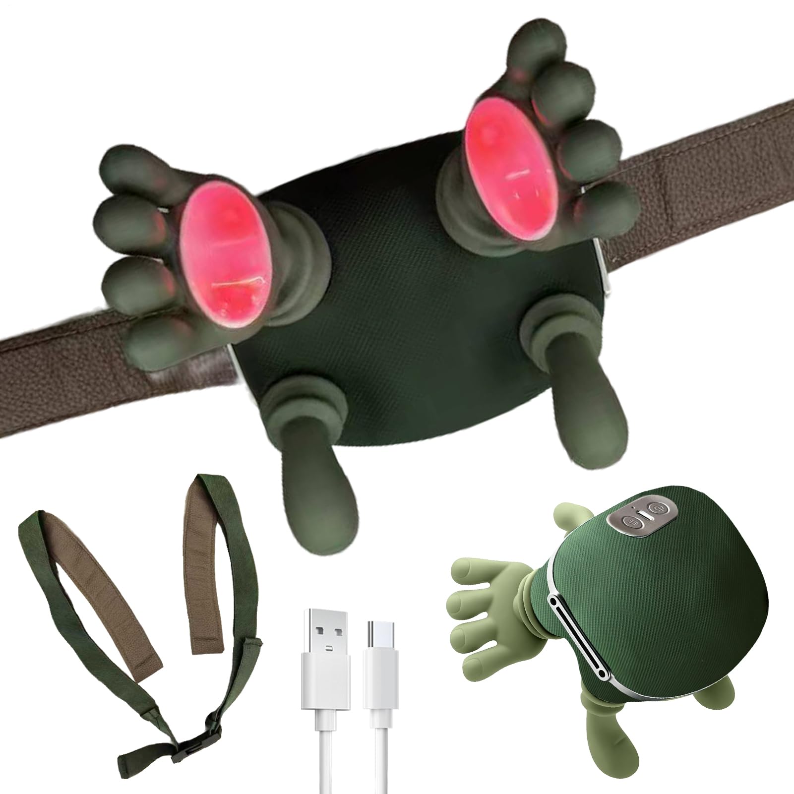 4D Neck and Cervical Massager, Wireless Neck and Shoulder Massager, Device with 3 Speeds 2 Heat Modes, Electric Back Cervical Massager, Rechargeable Neck Massager
