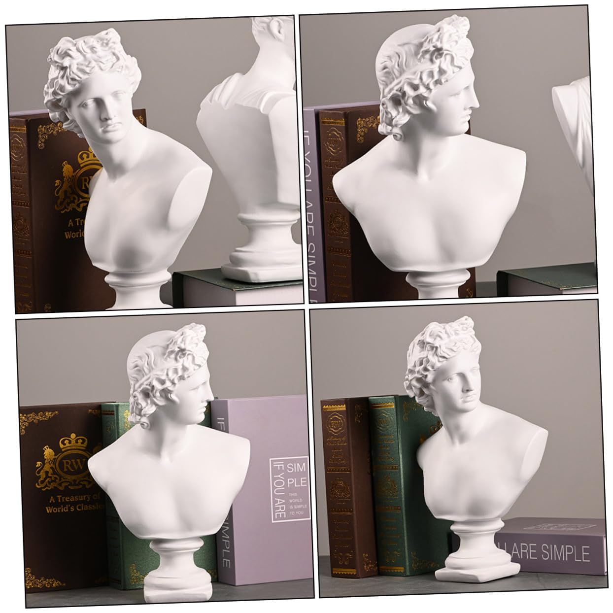 OUNONA Rzeźby Dekoracja Domu Żywica Gipsowa Figurka Dawid Statua Gipsowa Rzeźba 19x14x31cm Do Dekoracji