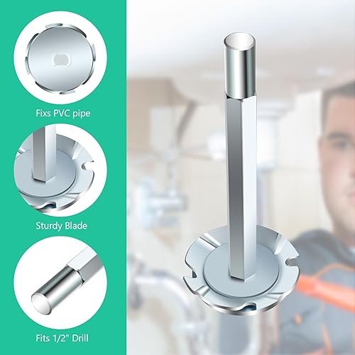 Miniatura 5 de Escariador de tubería de PVC, 4 piezas de herramientas de ahorro de accesorios de PVC para quitar SCH 40 del cubo, 1-12 pulgadas, 2 pulgadas, 3